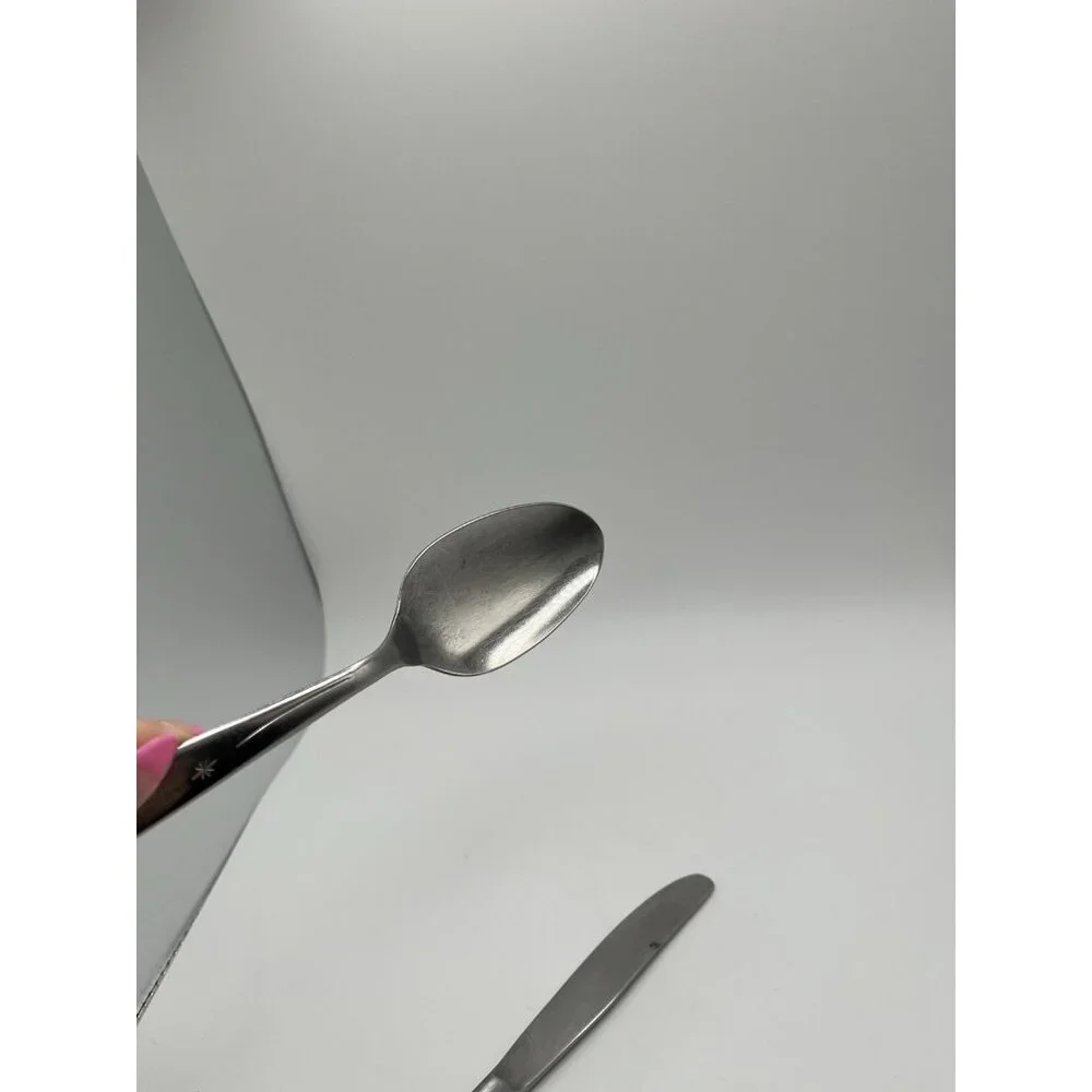 Impassa Japan Atomic Starburst Flatware Dinner Stainless Knife & Serving Spoon